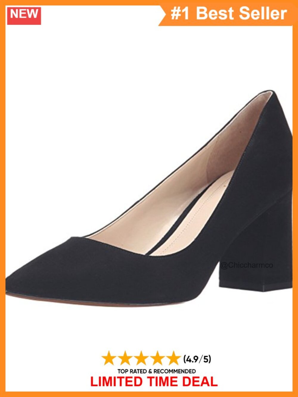 Pointed Toe Block Heel Dress Pump Leather Sole Cushioned Slip On